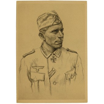 Briefkaart: Ridder Dwarsdrager van de Heer. Paul Speich, geboren op 22 januari 1914. Espenlaub militaria